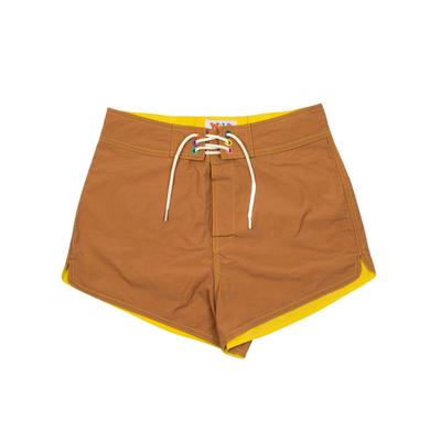 Wild Things 12 inch surf shorts kanga yellow print boardshorts