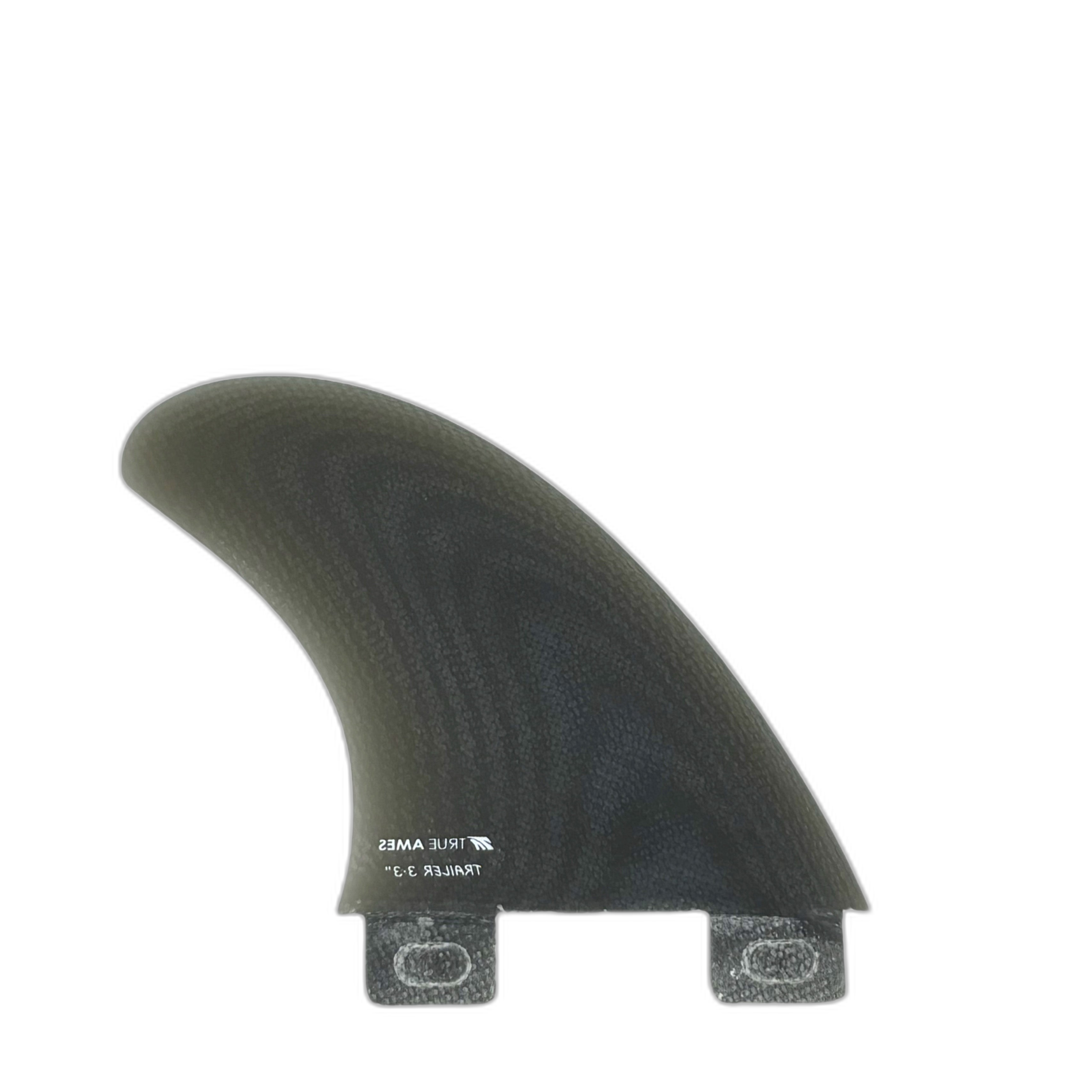 3.3" Trailer - FCS Compatible (Solid Fiberglass) surfboard fin in Smok by True Ames - Pemulis Water & Power