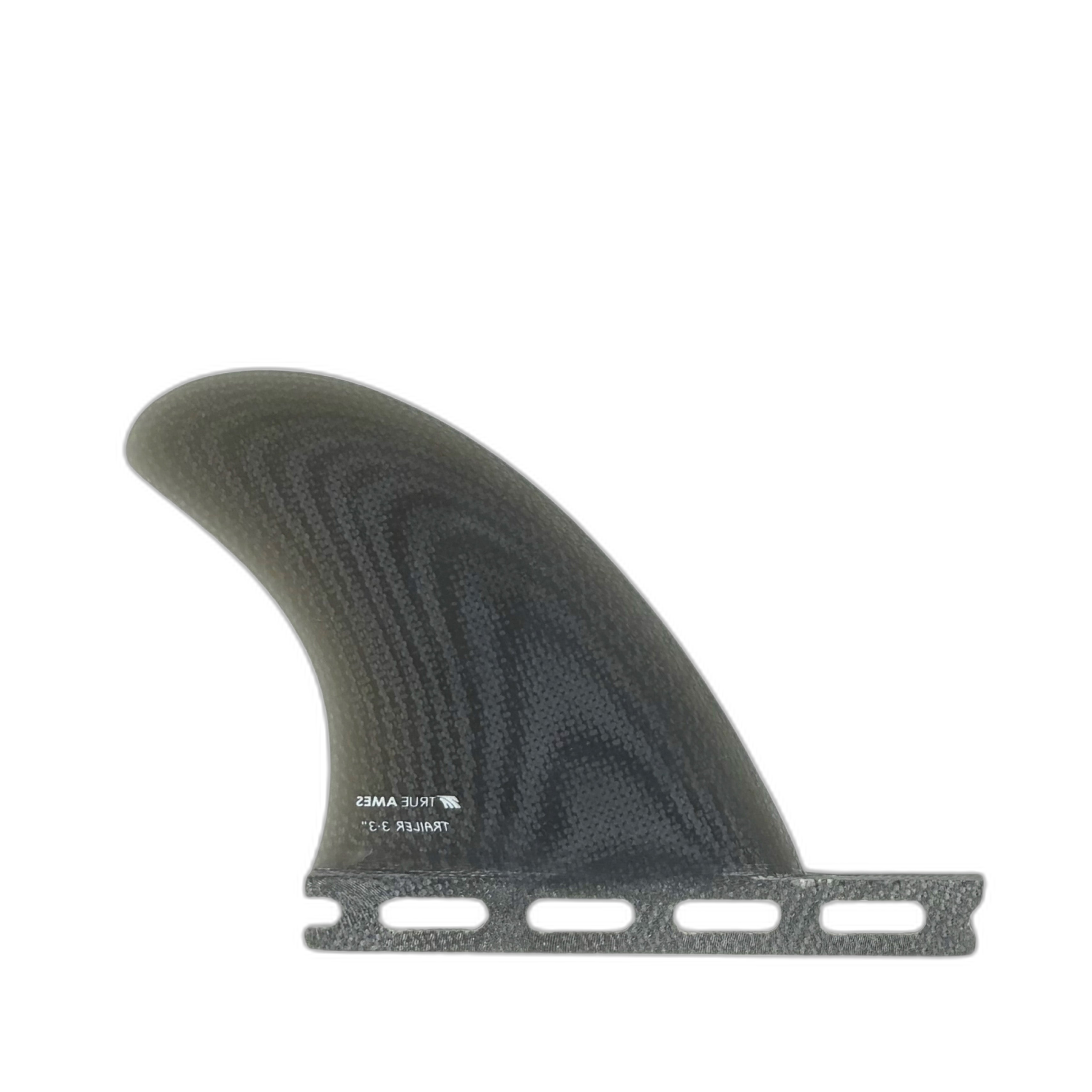 3.3" Trailer - Futures Compatible (Solid Fiberglass) surfboard fin in Smok by True Ames - Pemulis Water & Power