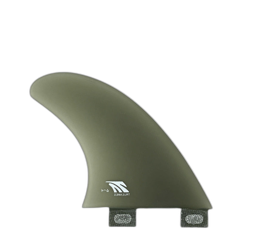 6-4 Rear Quad - FCS Compatible (Solid Fiberglass) surfboard fin in Smoke by True Ames - Pemulis Water & Power
