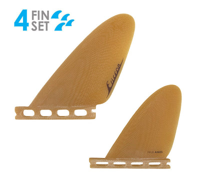Ellis Ericson Feathers Quad - Futures Compatible (Solid Fiberglass) surfboard fin in Golden Hour by True Ames - Pemulis Water & Power