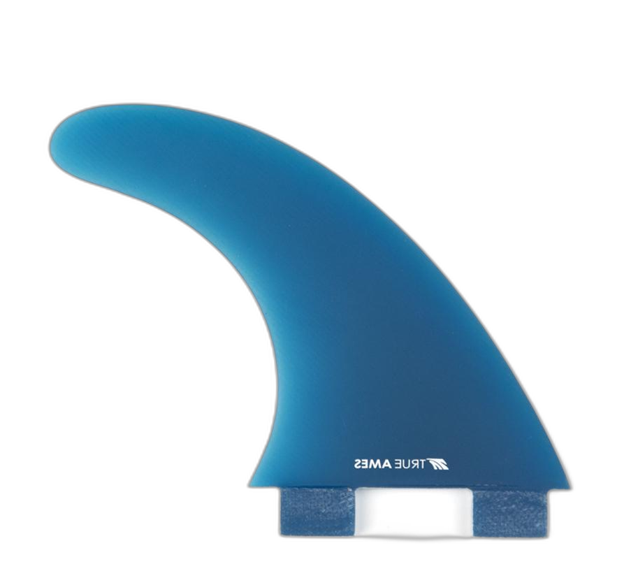 Boomerang - FCS Compatible (Solid Fiberglass) surfboard fin in Blue by True Ames - Pemulis Water & Power