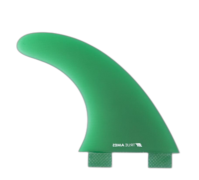 Boomerang - FCS Compatible (Solid Fiberglass) surfboard fin in Green by True Ames - Pemulis Water & Power