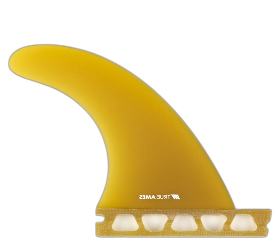 Boomerang Tri - Futures Compatible (Solid Fiberglass) surfboard fin in Yellow by True Ames - Pemulis Water & Power