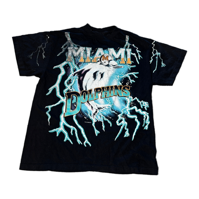 Miami Dolphins Lightning Two-Sided 90s Tee
