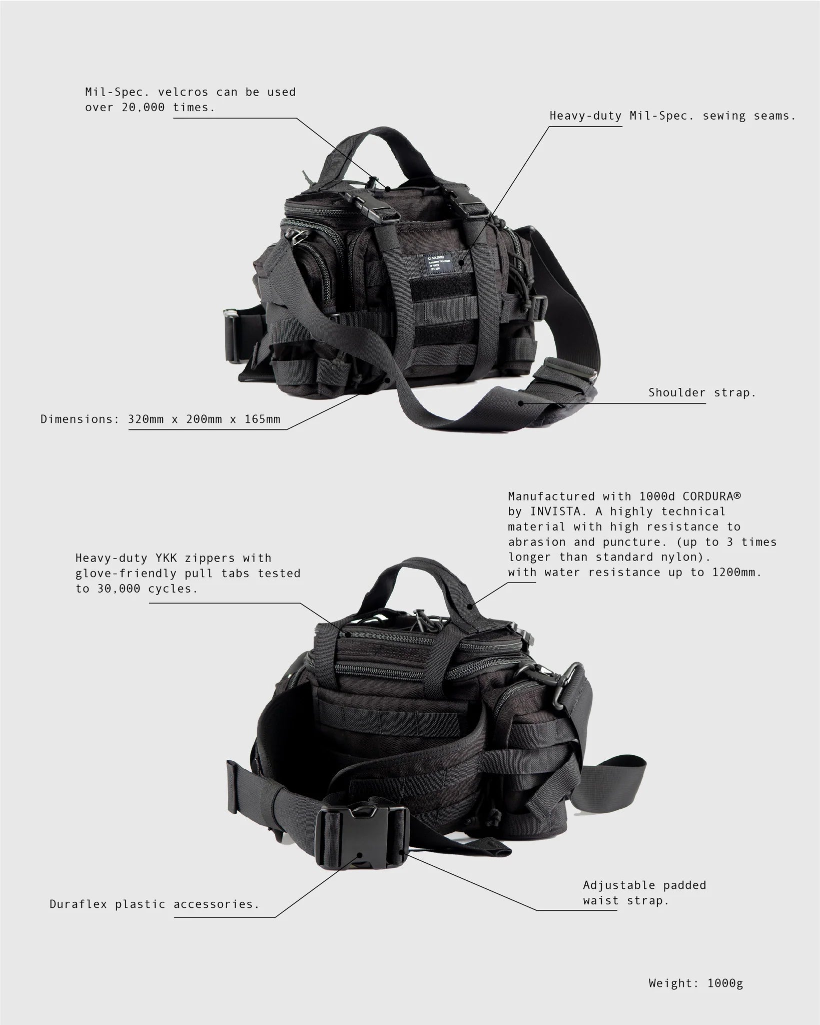 El Solitario E.S. Tactical Magic Waist Bag-Riding Gear-El Solitario-Pemulis Water & Power