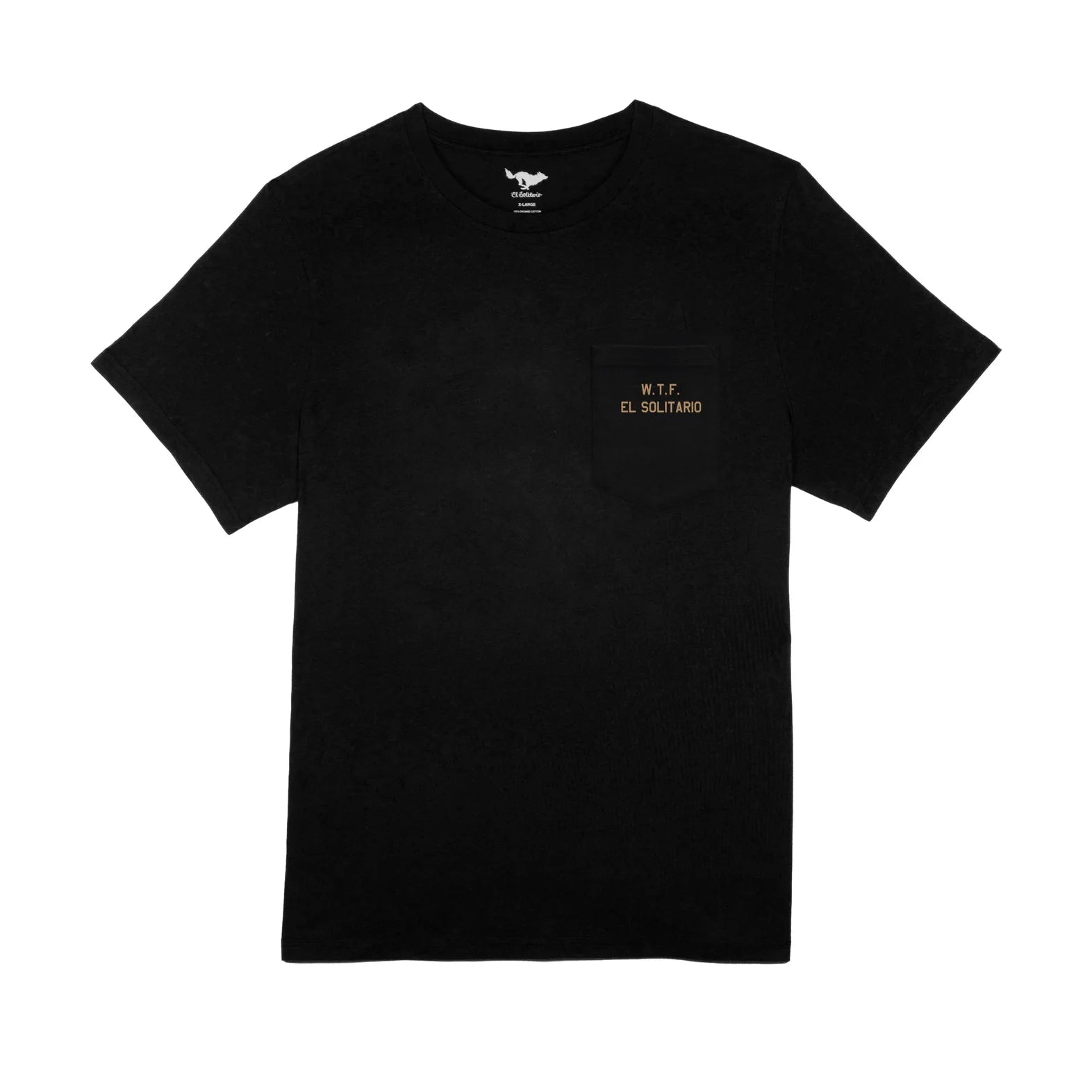 El Solitario Lobo Black Beige T-Shirt wolf graphic