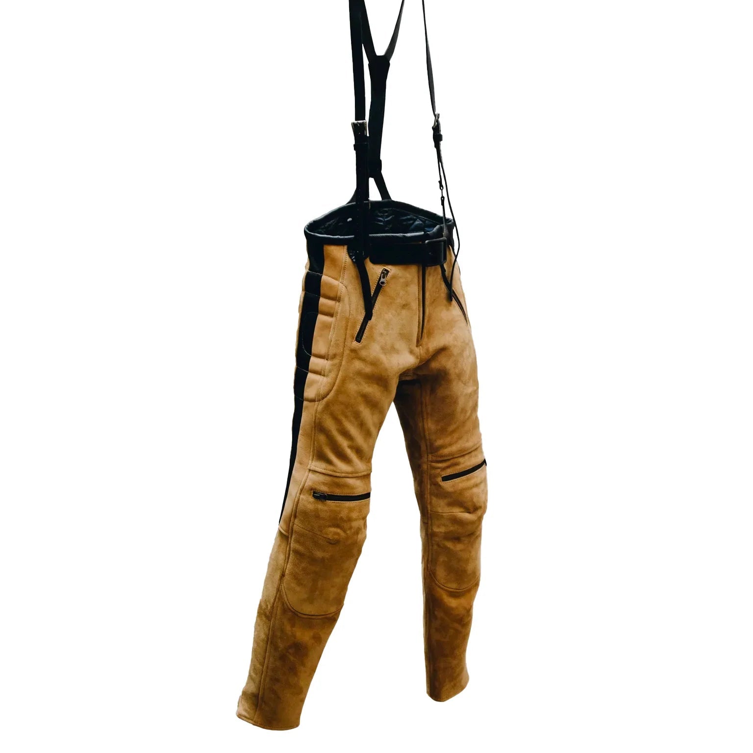 El Solitario Rascal Motorcycle Pants Beige goat leather