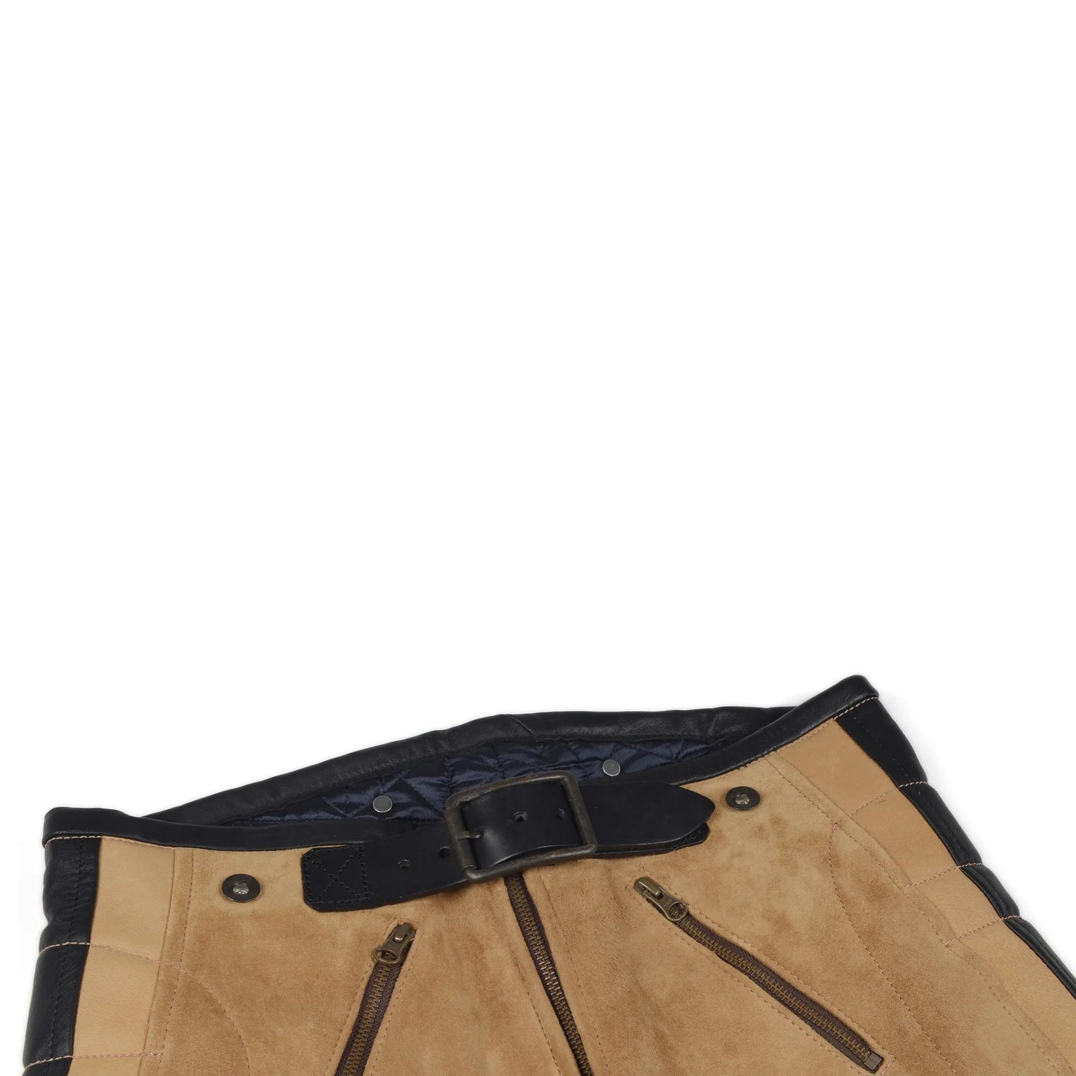 El Solitario Rascal Motorcycle Pants Beige goat leather