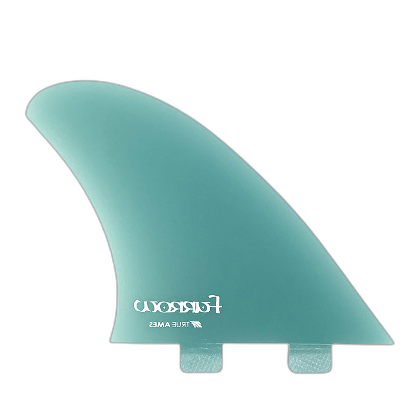 Furrow High Aspect Twin - FCS Compatible (Solid Fiberglass) surfboard fin in Turquoise by True Ames - Pemulis Water & Power