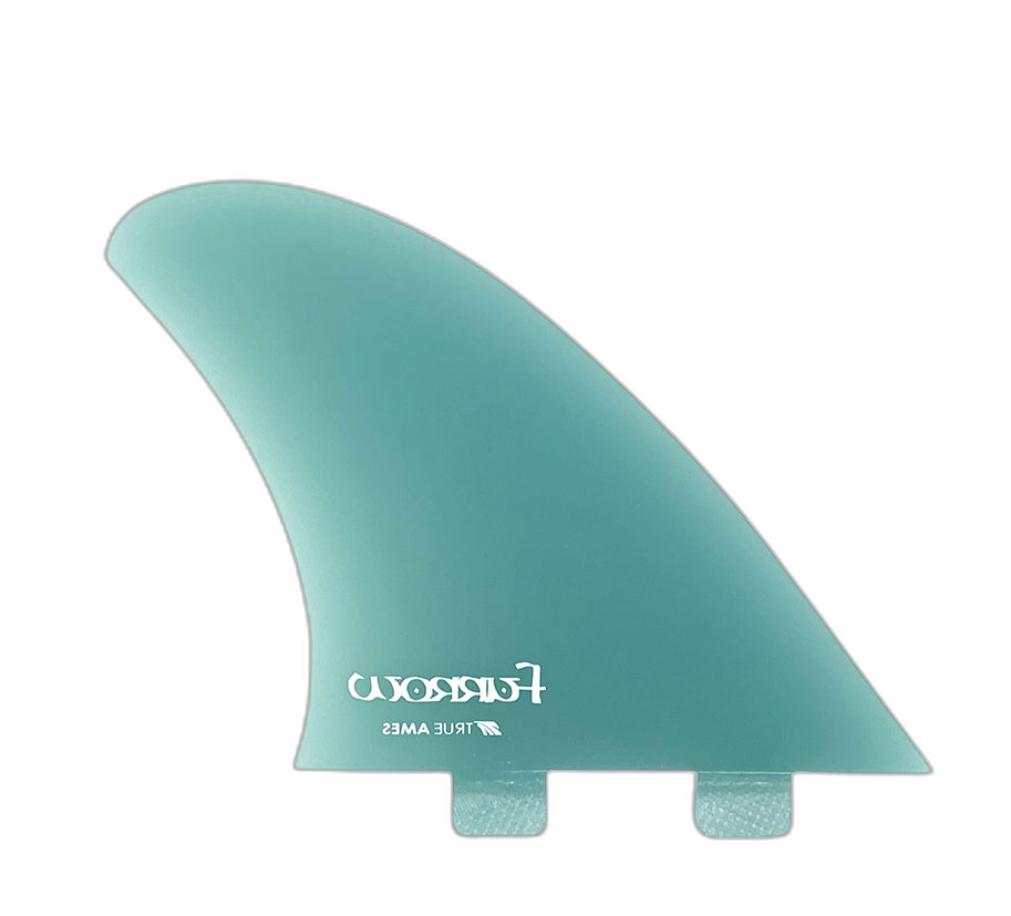 Furrow High Aspect Twin - FCS Compatible (Solid Fiberglass) surfboard fin in Turquoise by True Ames - Pemulis Water & Power