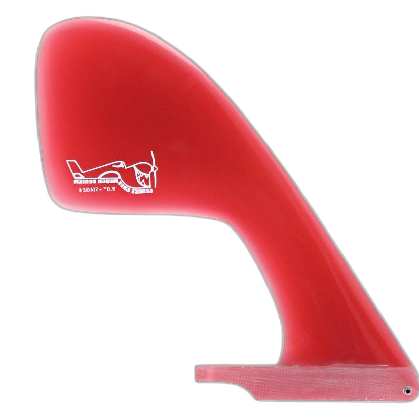 Greenough Stage-6 surfboard fin in Red by True Ames - Pemulis Water & Power