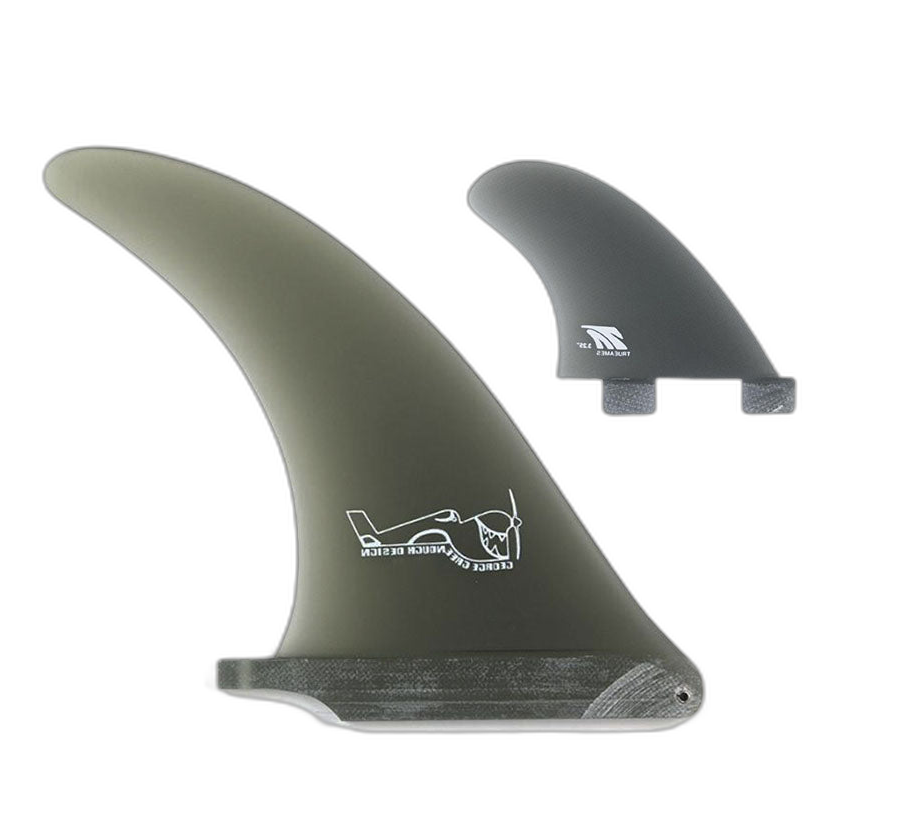 Greenough 4-A: 2+1 Combo - FCS Compatible surfboard fin in Smk by True Ames - Pemulis Water & Power
