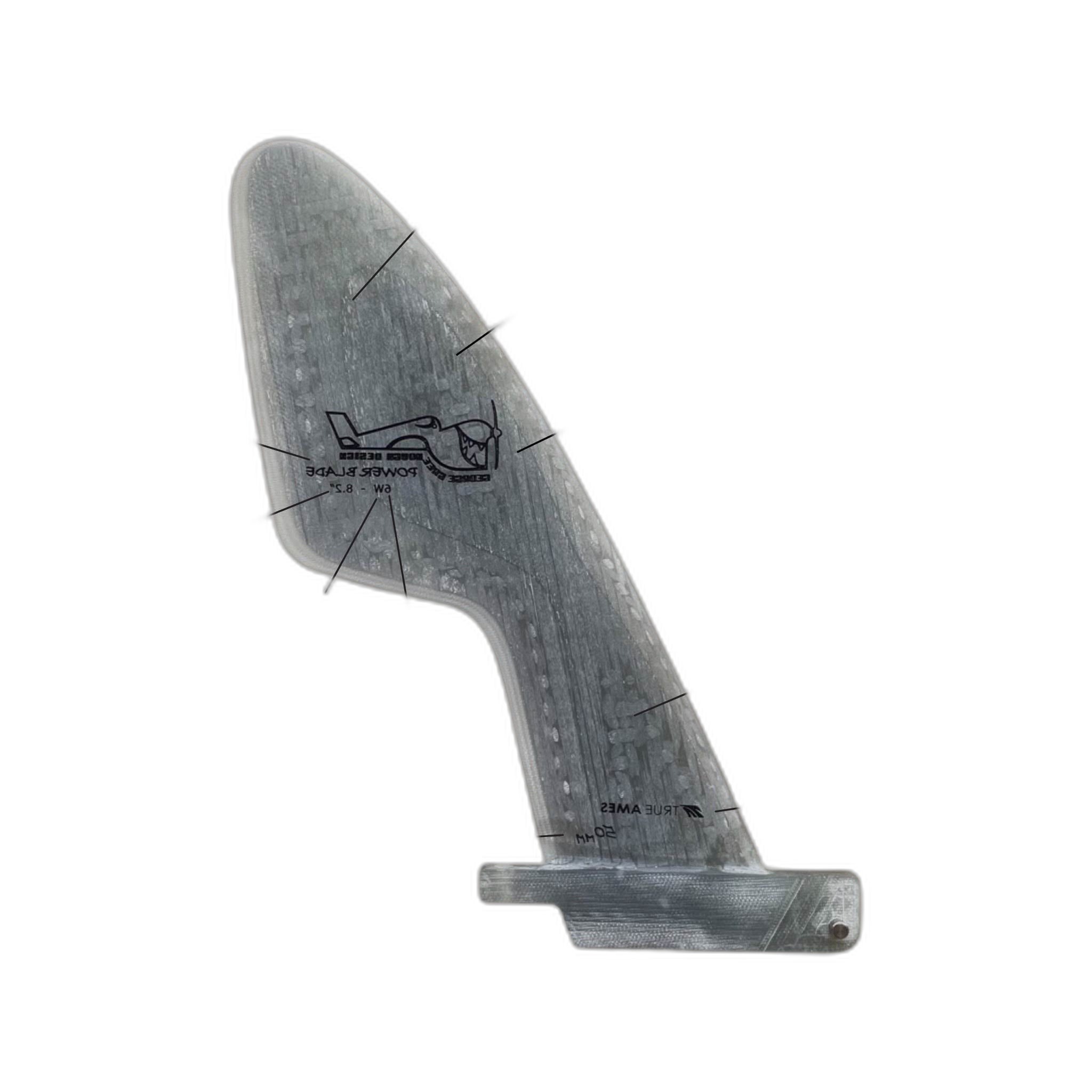 Greenough Power Blade surfboard fin in Text by True Ames - Pemulis Water & Power