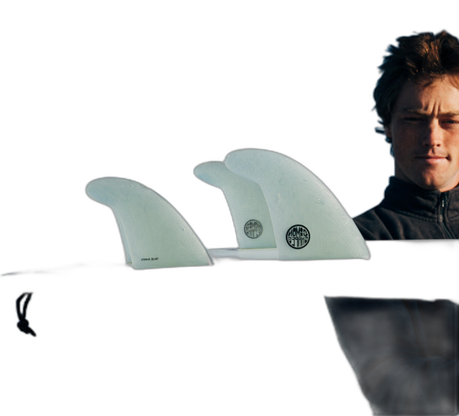 John Simon Quad Type II - Futures Compatible (Solid Fiberglass) surfboard fin in Lifestyle2 by True Ames - Pemulis Water & Power