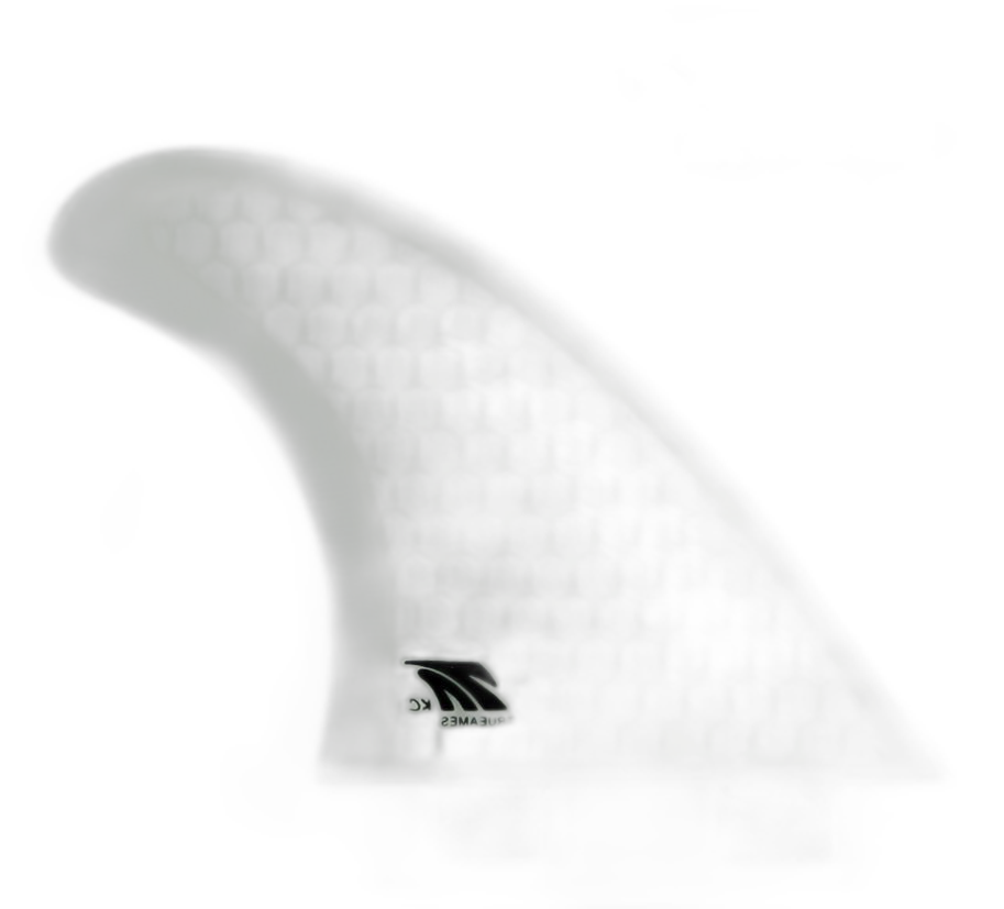 KC Tri - FCS Compatible (Hexcore) surfboard fin in Clear Hexcore by True Ames - Pemulis Water & Power