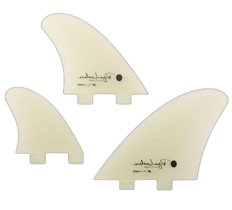 Lovelace Asymmetrical Goofy - FCS Compatible (Solid Fiberglass) surfboard fin in Clear by True Ames - Pemulis Water & Power