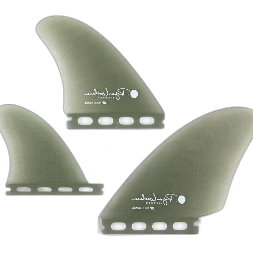 Lovelace Asymmetrical Goofy - Futures Compatible (Solid Fiberglass) surfboard fin in Smoke by True Ames - Pemulis Water & Power