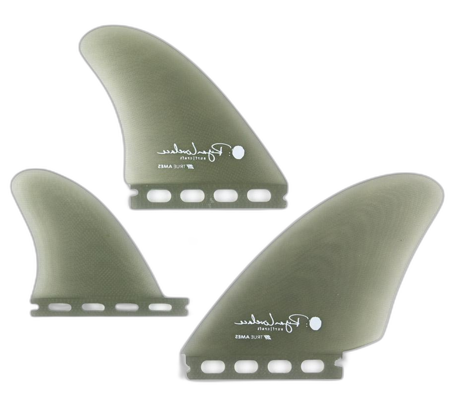 Lovelace Asymmetrical Goofy - Futures Compatible (Solid Fiberglass) surfboard fin in Smoke by True Ames - Pemulis Water & Power