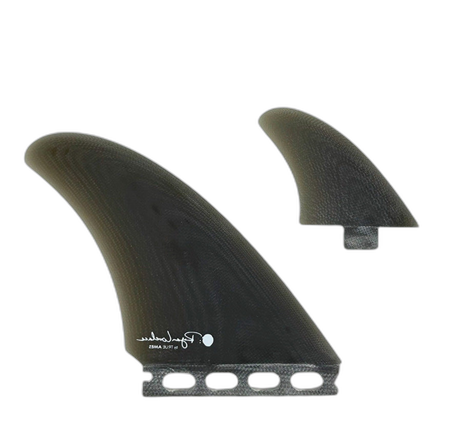 Lovelace Twinzer - FCS / Futures Compatible (Solid Fiberglass) surfboard fin in Smk by True Ames - Pemulis Water & Power