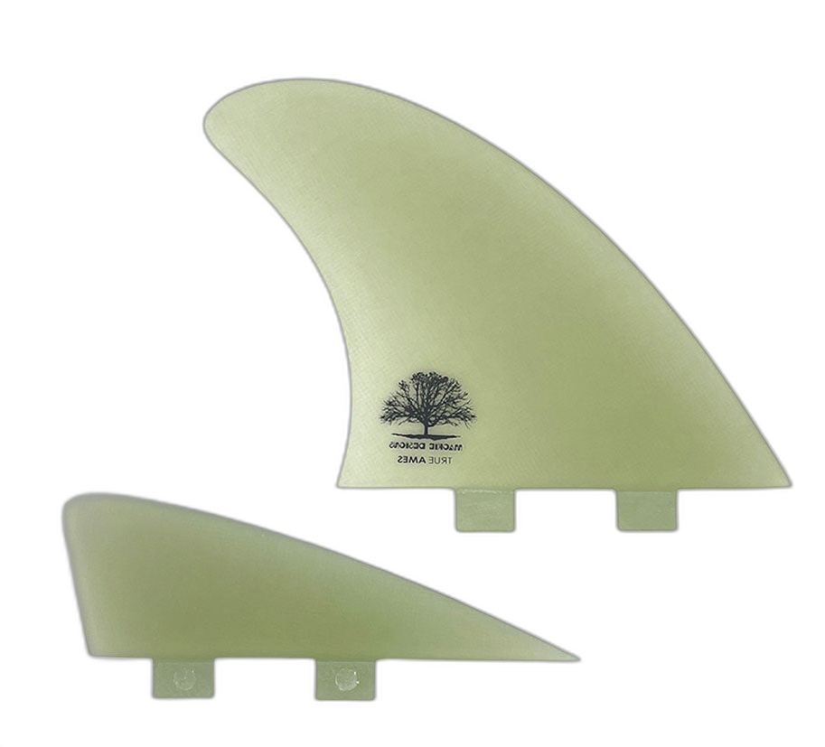 Mackie Big Twin + Trailer - FCS Compatible (Solid Fiberglass) surfboard fin in Clr by True Ames - Pemulis Water & Power