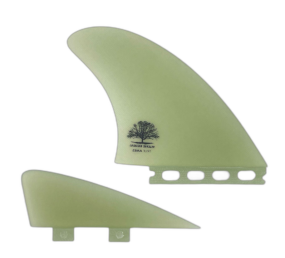 Mackie Big Twin + Trailer - Futures / FCS Compatible (Solid Fiberglass) surfboard fin in Clr by True Ames - Pemulis Water & Power