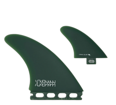 Mandala Twinzer - FCS / Futures Compatible (Solid Fiberglass) surfboard fin in Green by True Ames - Pemulis Water & Power