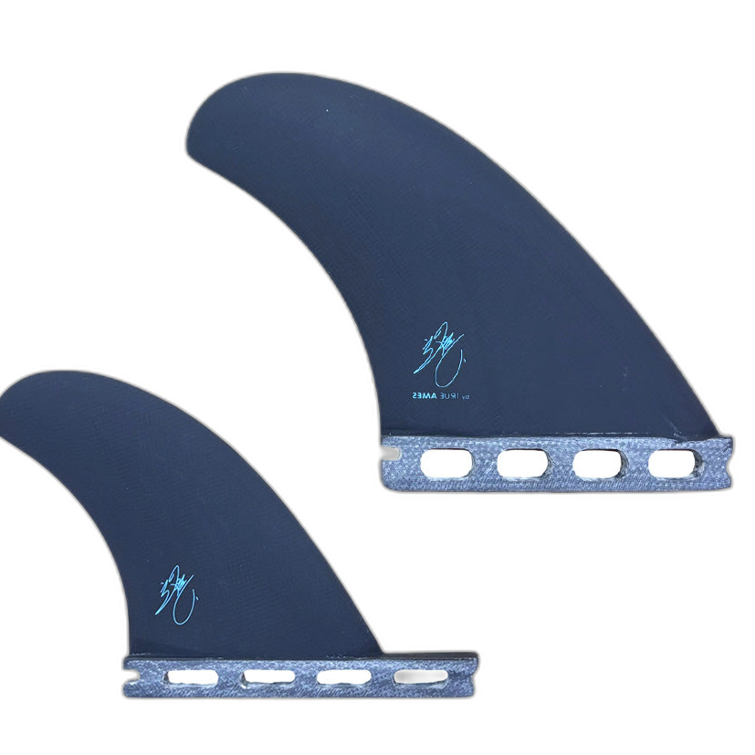 McCallum Quad - Futures Compatible (Solid Fiberglass) surfboard fin in Charcoal by True Ames - Pemulis Water & Power
