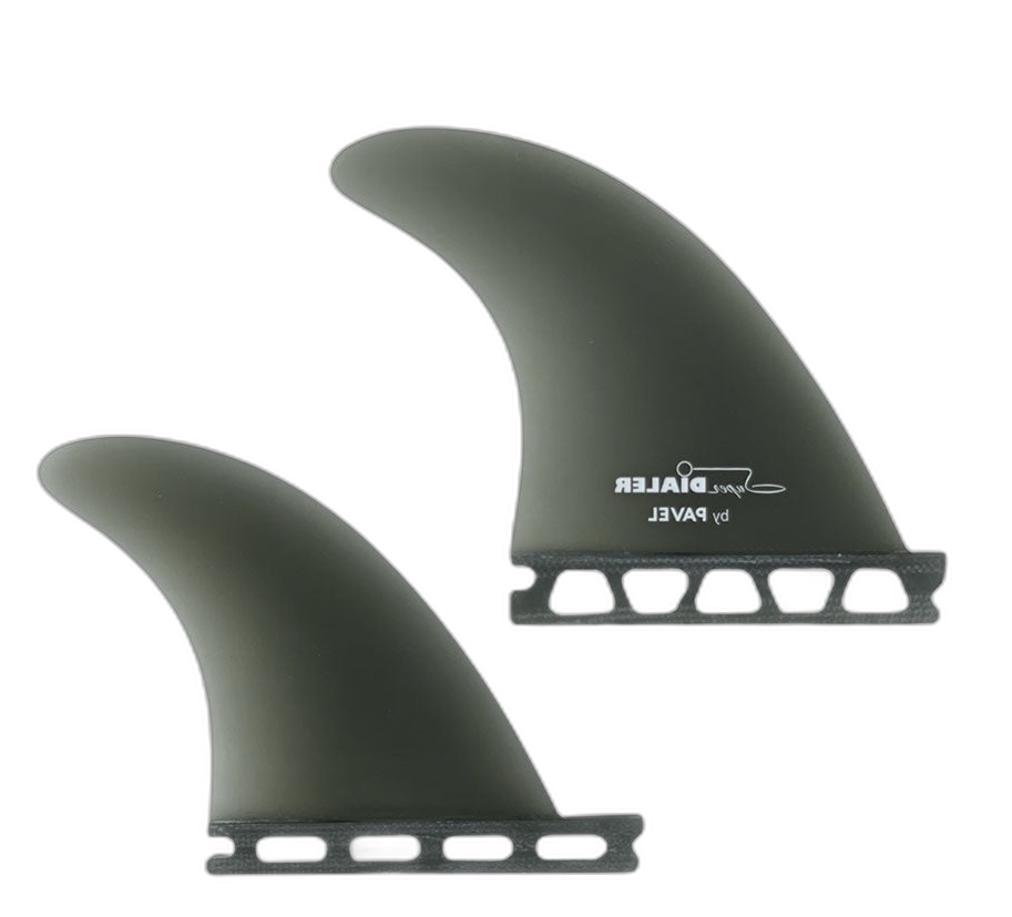 Pavel Super Dialer Quad - Futures Compatible (Solid Fiberglass) surfboard fin in Smoke by True Ames - Pemulis Water & Power