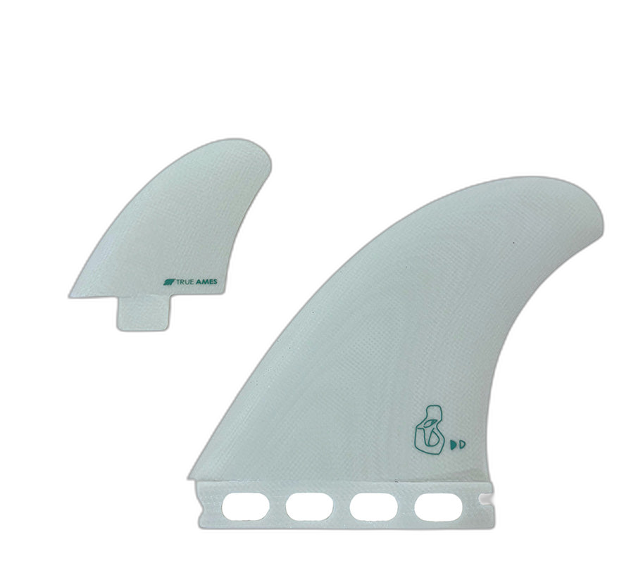 Derrick Disney DST Twinzer - FCS / Futures Compatible (Solid Fiberglass) surfboard fin in ivory - twinzer fins by True Ames at Pemulis Water & Power