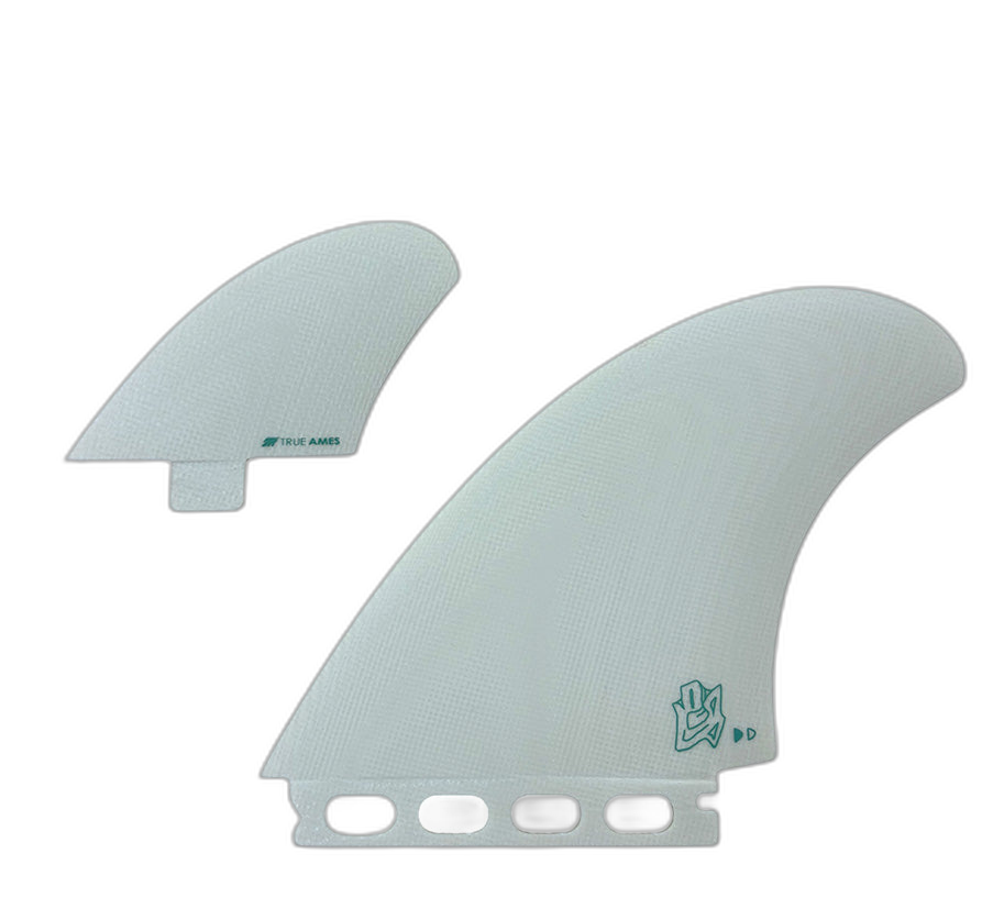 Derrick Disney RDM Twinzer - FCS / Futures Compatible (Solid Fiberglass) surfboard fin in ivory - twinzer fins by True Ames at Pemulis Water & Power