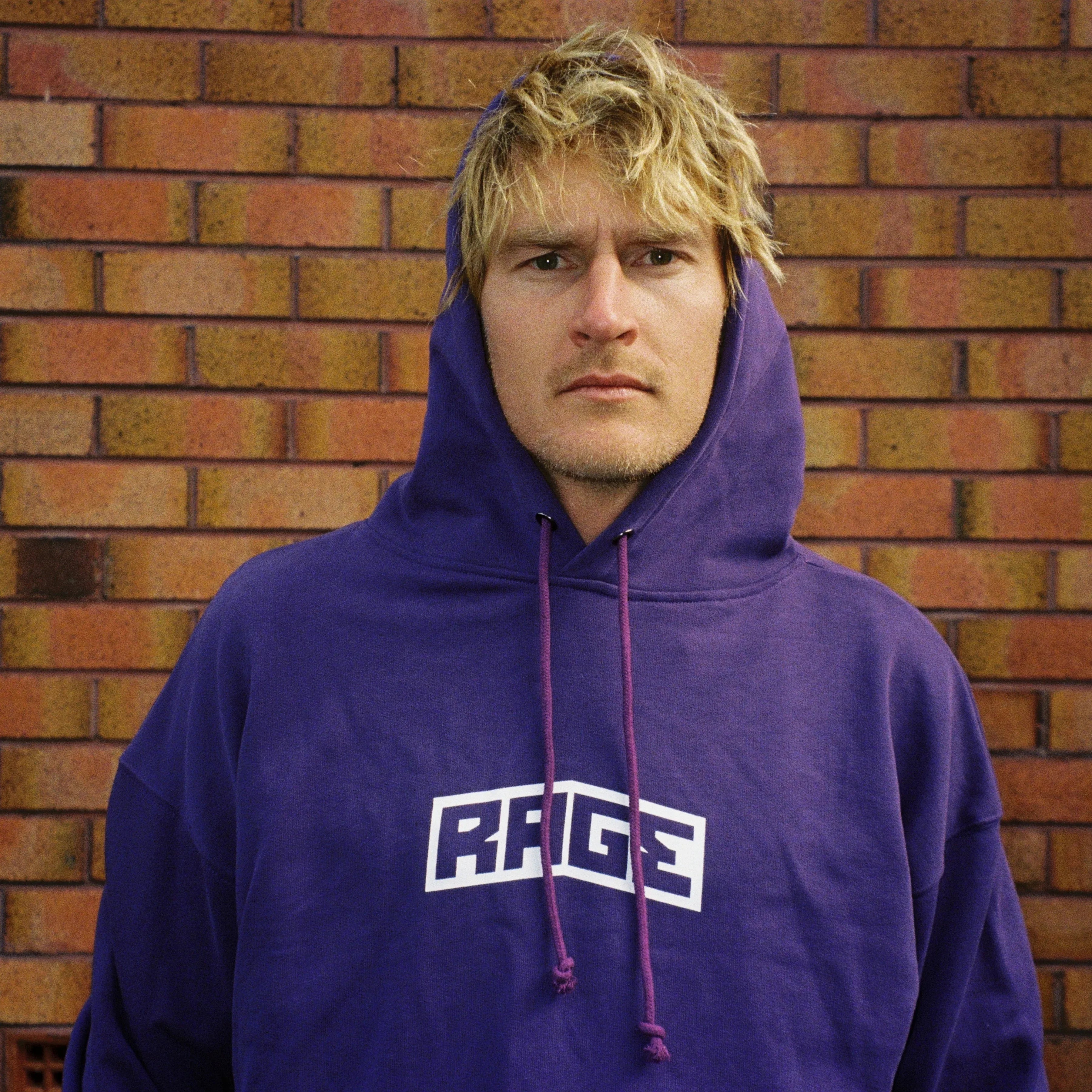 Rage Logo Hoodie Purple - Alternate View