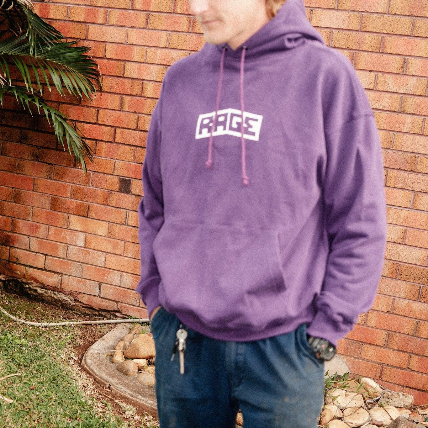Rage Logo Hoodie Purple - Back View
