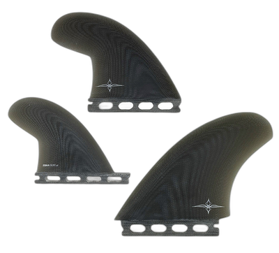 Ryan Burch Asymmetrical Goofy - Futures Compatible (Solid Fiberglass) surfboard fin in Smk by True Ames - Pemulis Water & Power