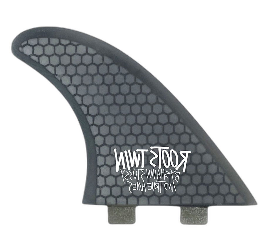 Stüssy Roots Twin - FCS Compatible (Hexcore) surfboard fin in Smk by True Ames - Pemulis Water & Power