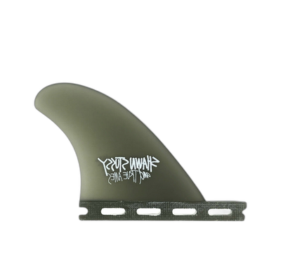 Stüssy Hitch Hiker - Futures Compatible (Solid Fiberglass) surfboard fin in Smk by True Ames - Pemulis Water & Power
