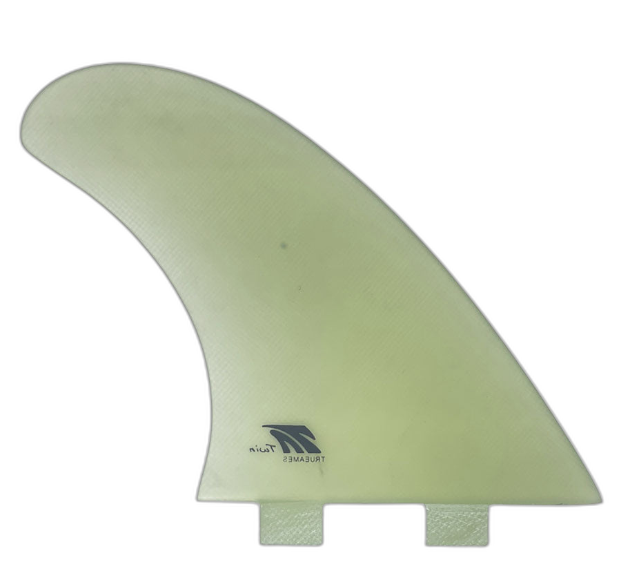 TA Twin - FCS Compatible (Solid Fiberglass) surfboard fin in Clear by True Ames - Pemulis Water & Power