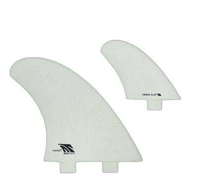 TA Twinzer - FCS Compatible (Solid Fiberglass) surfboard fin in Wht by True Ames - Pemulis Water & Power