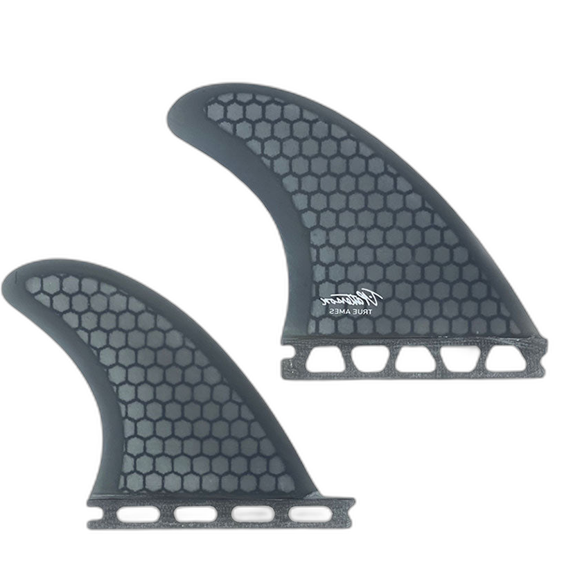 Timmy Patterson Quad - Futures Compatible (Hexcore) surfboard fin in Smoke Hexcore by True Ames - Pemulis Water & Power