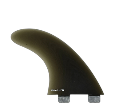 Boomerang Twin - FCS Compatible (Solid Fiberglass) surfboard fin in Smoke by True Ames - Pemulis Water & Power