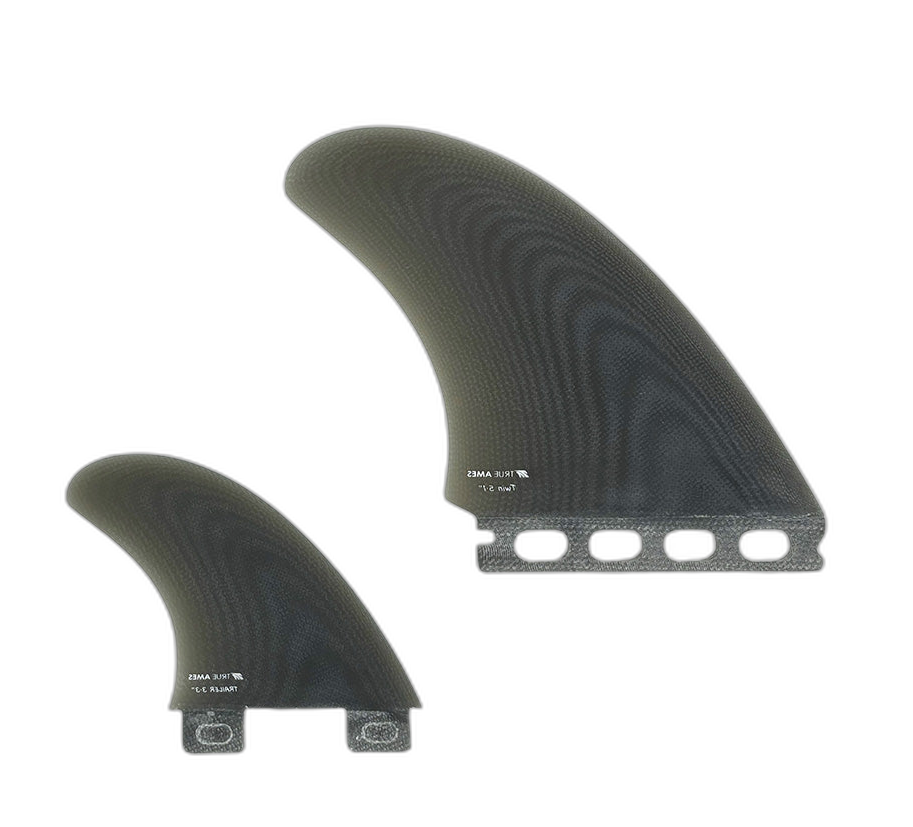 True Ames High Pro Twin + Trailer - Futures / FCS Compatible (Solid Fiberglass) surfboard fin in Smkjpg by True Ames - Pemulis Water & Power
