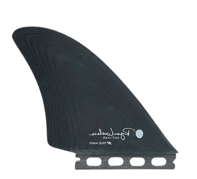 Lovelace FM Twin - Futures Compatible (Solid Fiberglass) surfboard fin in Blk by True Ames - Pemulis Water & Power