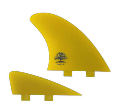Mackie Big Twin + Trailer - FCS Compatible (Solid Fiberglass) surfboard fin in Yel by True Ames - Pemulis Water & Power