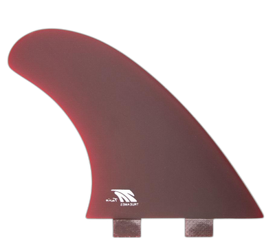 TA Twin - FCS Compatible (Solid Fiberglass) surfboard fin in Red by True Ames - Pemulis Water & Power