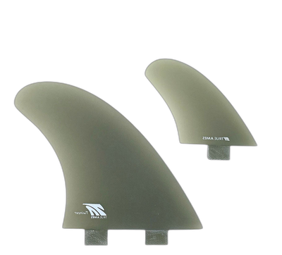 TA Twinzer - FCS Compatible (Solid Fiberglass) surfboard fin in Smk by True Ames - Pemulis Water & Power