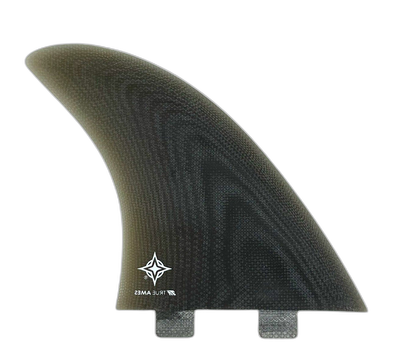 Wayne Rich Twins - FCS Compatible (Solid Fiberglass) surfboard fin in Smk by True Ames - Pemulis Water & Power