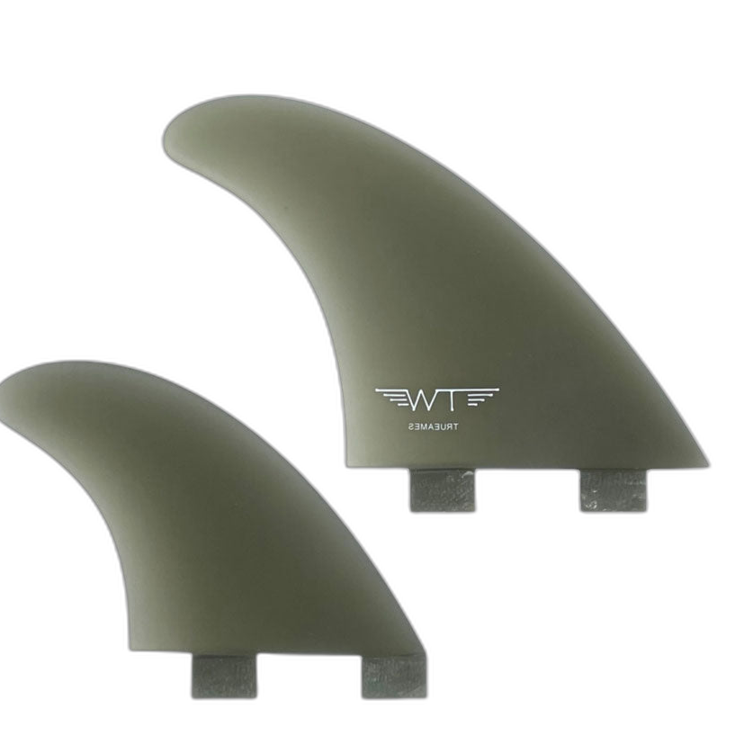 Tyler Warren Quad - FCS Compatible (Solid Fiberglass) surfboard fin in Smoke by True Ames - Pemulis Water & Power
