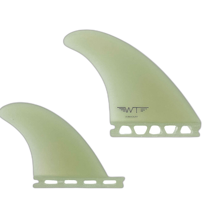 Tyler Warren Quad - Futures Compatible (Solid Fiberglass) surfboard fin in Clear by True Ames - Pemulis Water & Power