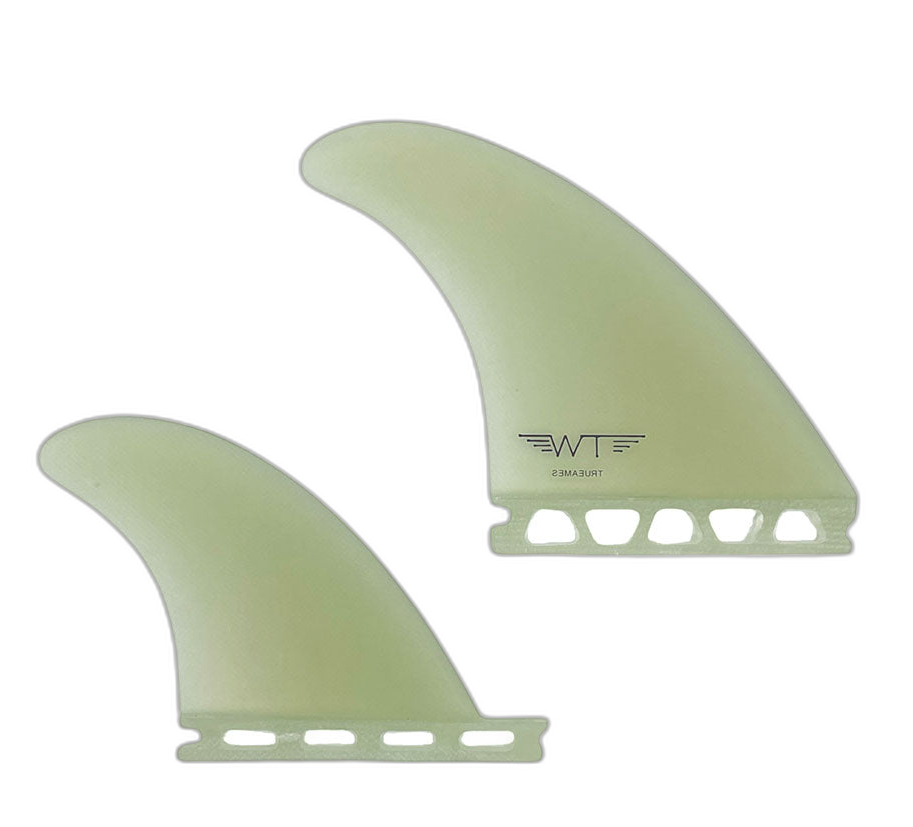 Tyler Warren Quad - Futures Compatible (Solid Fiberglass) surfboard fin in Clear by True Ames - Pemulis Water & Power