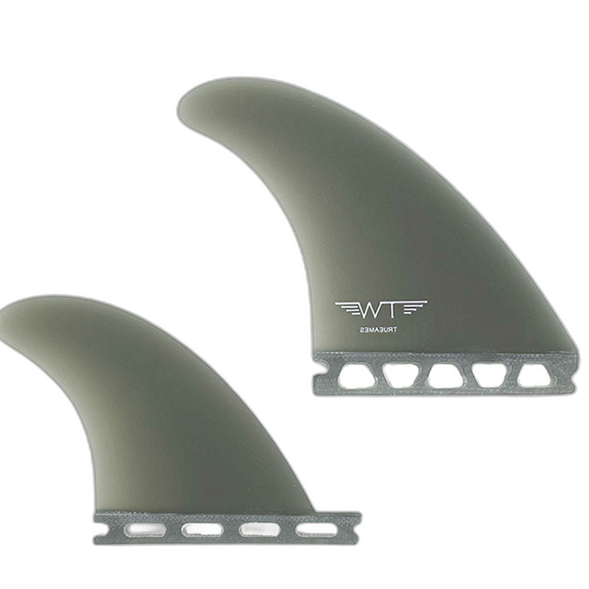 Tyler Warren Quad - Futures Compatible (Solid Fiberglass) surfboard fin in Smoke by True Ames - Pemulis Water & Power